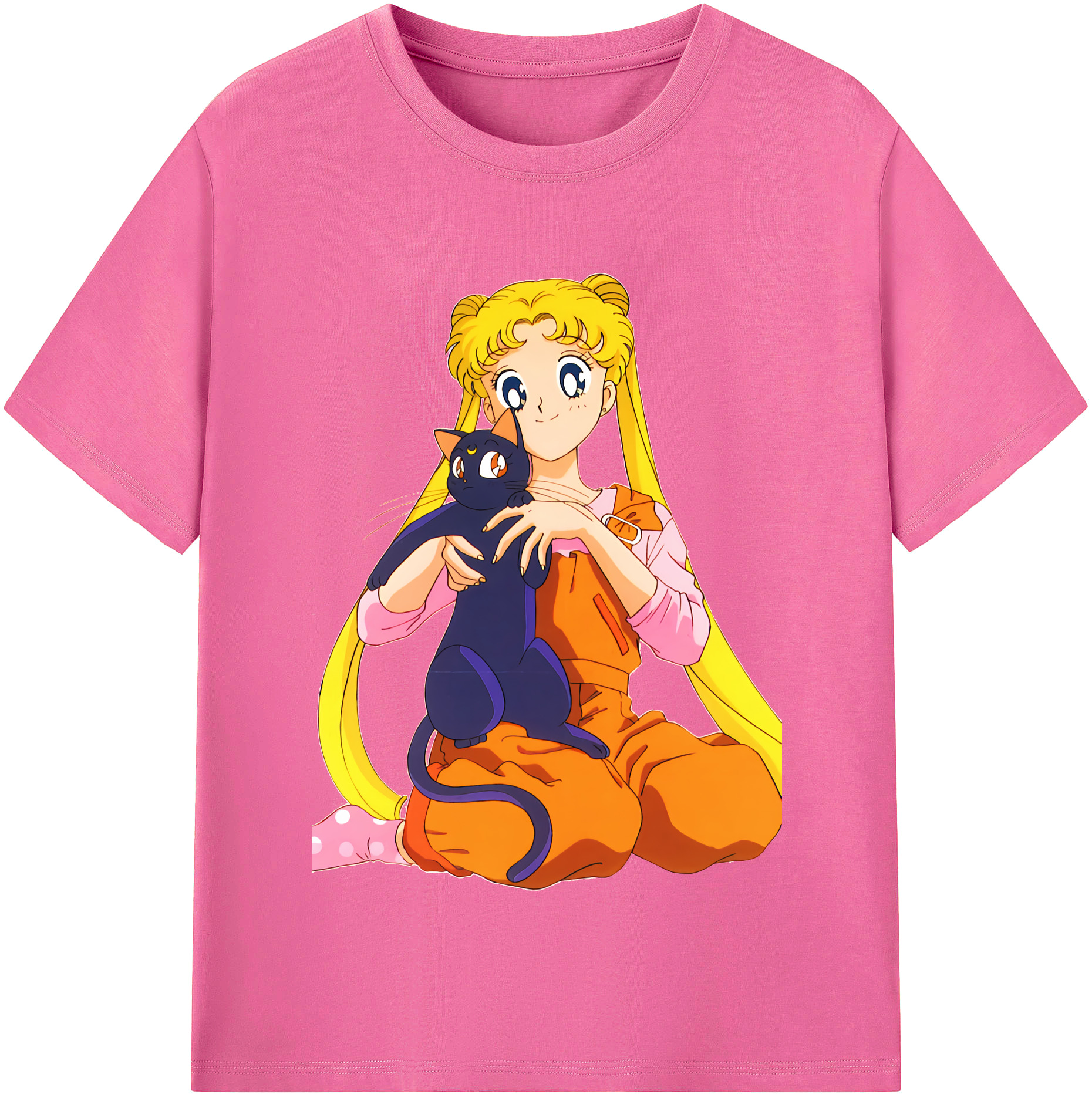 （画像用） 美少女戦士セーラームーン 愛野 美奈子 あいの みなこ Sailor Moon Aino Minako レディースカジュアルプリントTシャツ（綿100％）